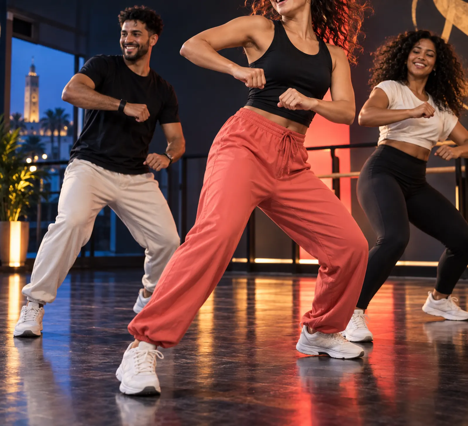 Danse orientale : groupe d’élèves en costumes colorés, Colibri Centre Artistique